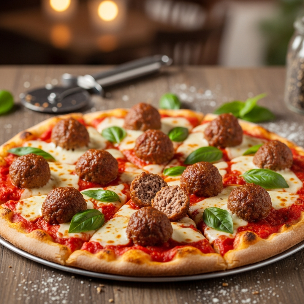 Meatball Pizza